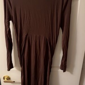SHEIN Chocolate Long Sleeve Dress